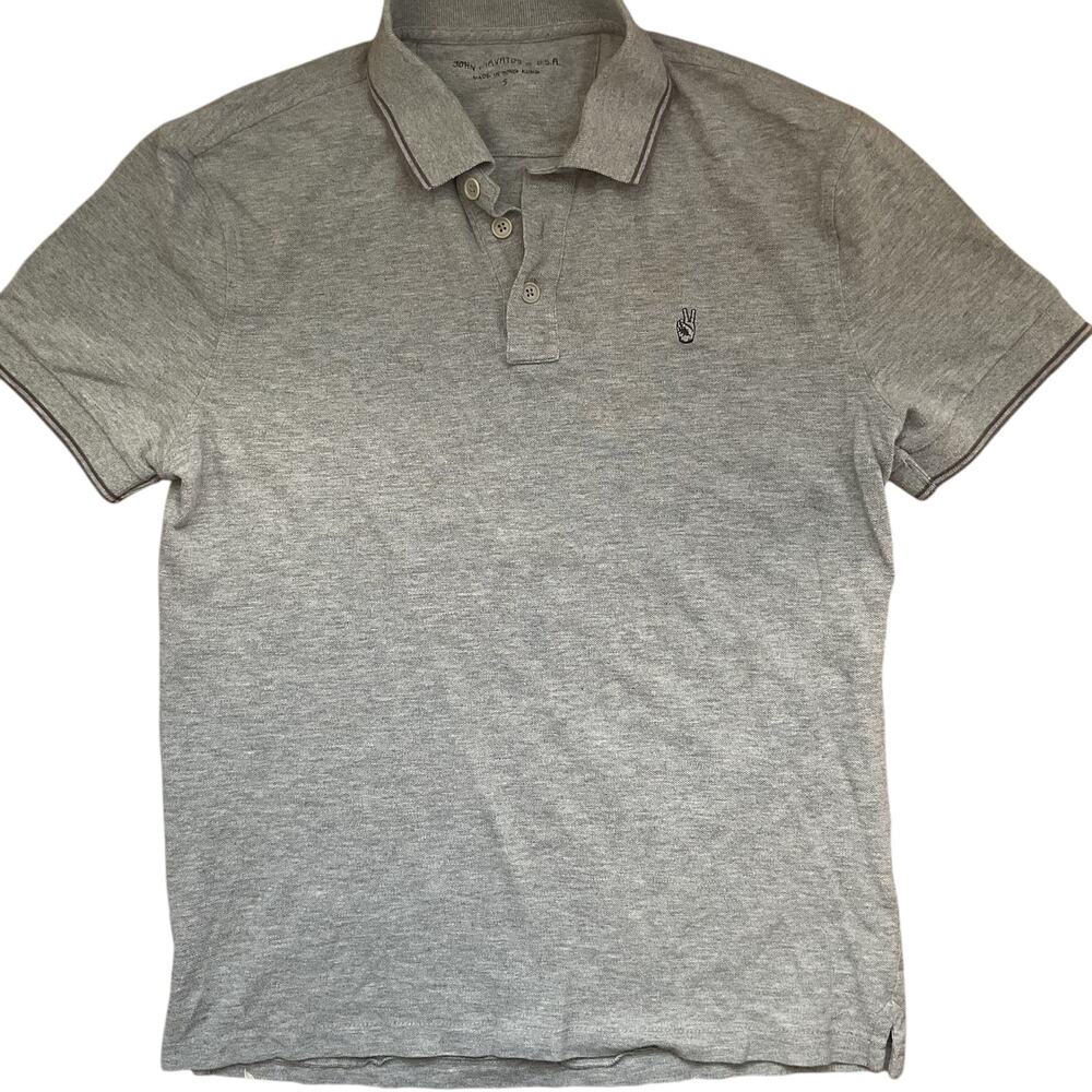 John Varvatos gray short sleeve polo small‎